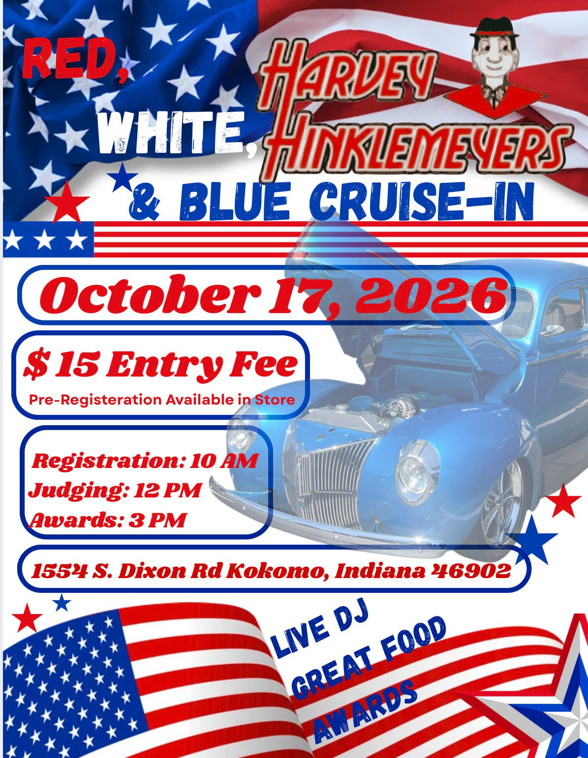 Red White and Blue Cruise In